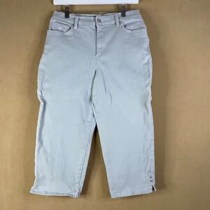 Gloria Vanderbilt Amanda Jeans Women's Light Grey Cropped Capri‎ Casual Sz 6